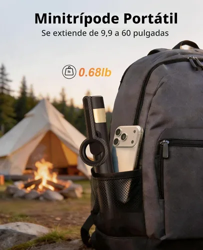 Vista 6 de Vimose Trípode magnético para iPhone, mini trípode para selfie stick para Magsafe, trípode portátil giratorio de 360°, soporte de teléfono celular
