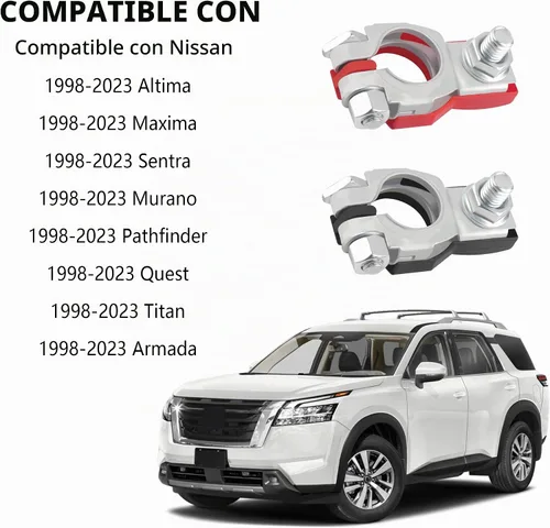 Vista 7 de 2 terminales de batería de automóvil compatibles con Nissan Altima Maxima, conectores de terminal de batería de cobre para extremos de cable de 2