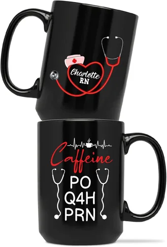 Vista 13 de Taza personalizada con texto en inglés «A Truly Great Nurse Is Hard To Find Difficult To Part With And Impossible to Forget », taza de café Taza