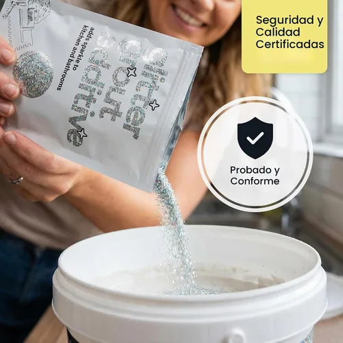 Vista 7 de Hemway Aditivo de lechada con purpurina plateada 3.53 oz escamas metálicas Plata
