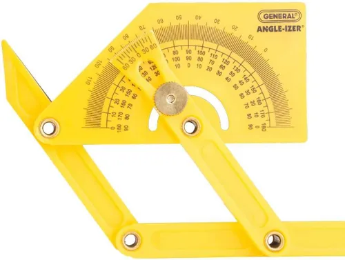 Vista 11 de General Tools 29 Transportador de plástico y Buscador de ángulo, Exterior, Interior, inclinada ángulos, 0 ° a 180 °