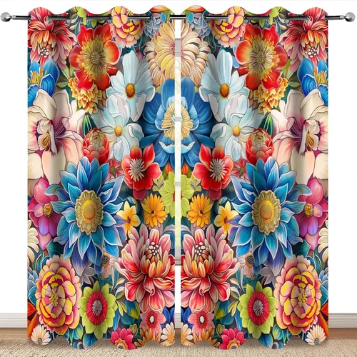 Vista 8 de Cortinas Opacas de Playa Oceánica con Palmeras Costeras, Conchas y Estrellas de Mar, Decoración de Costa, Cielo Azul Soleado de Verano, Cortinas
