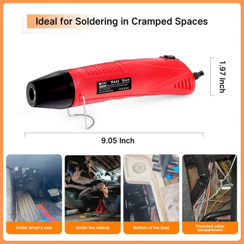Vista 4 de Kuject Pistola de calor para tubos retráctiles, 820 conectores de alambre de sellado de soldadura y kit de tubos termorretráctiles, kit