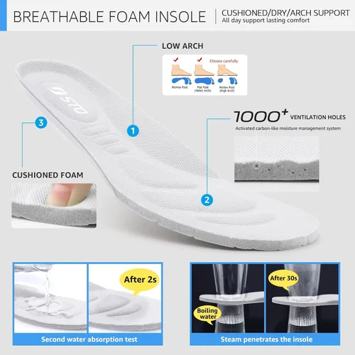 Vista 6 de STQ Zapatos para caminar para mujer, con soporte de arco, cómodos, ligeros, sin cordones, con espuma viscoelástica