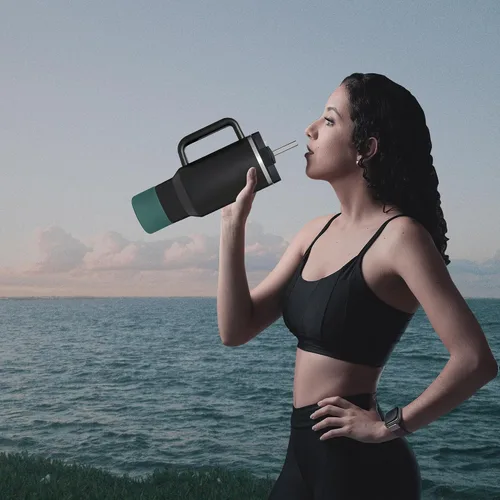 Vista 7 de Vmini Funda para vaso/botella, compatible con Stanley, Hydro Flask y más botellas de agua, funda de silicona inferior antideslizante con textura