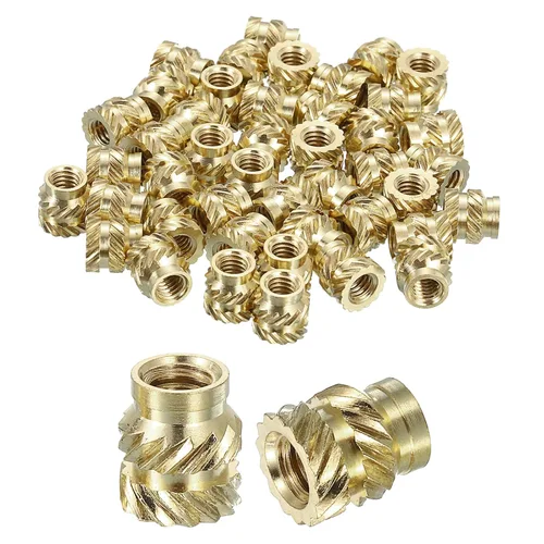 Vista 71 de uxcell Tuercas de inserción moleteadas, 100 piezas M1 x 1.5mm L x 2mm DE 3D Impresión de latón Tuercas de inserción roscadas hembras Insertos