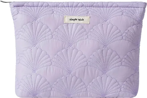 Vista 9 de RSRSLEII Bolsa de maquillaje acolchada de conchas de algodón, bolsa de aseo 01Blanco