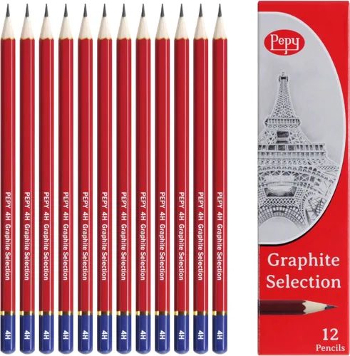 Vista 9 de Pepy Lápices de dibujo profesionales de grafito, juego de 12 lápices de plomo negros preafilados B; perfectos para dibujar, dibujar y sombrear