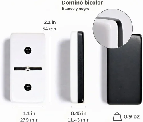 Vista 6 de WE Games Dominó doble de 6 tonos en blanco y negro con spinners, tamaño ideal, estuche de estilo vintage, juegos de mesa familiares y adultos