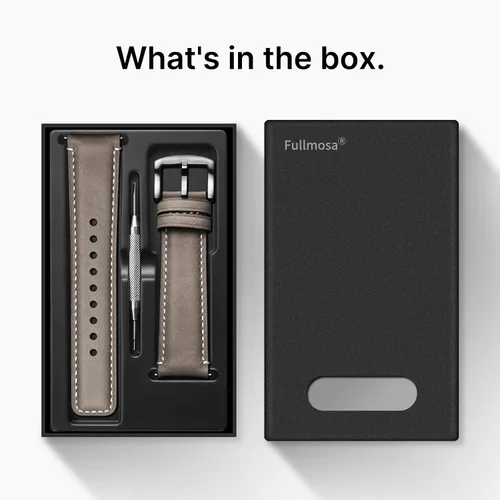 Vista 9 de Fullmosa Correa de reloj de liberación rápida de 0.866 in, 0.787 in y 0.709 in, bandas de cuero bruñido para Samsung Galaxy Watch/Garmin Watch