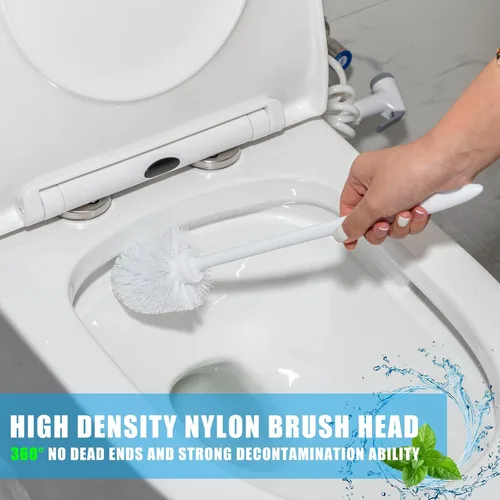 Vista 5 de Tioncy 15 cepillos de inodoro de 14.2 pulgadas para uso comercial, resistente, limpiador largo para suministros de limpieza de baño