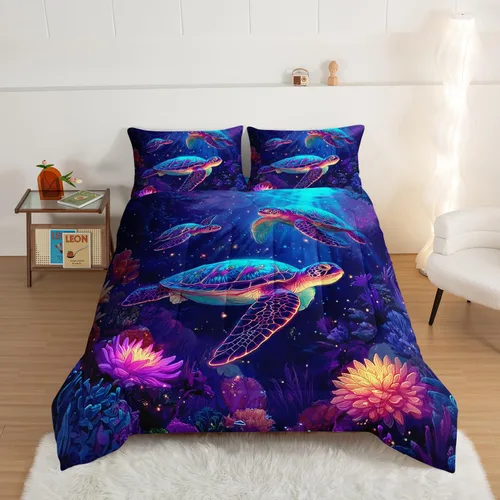 Vista 51 de HOSIMA Juego de edredón de decoración gótica, patrón de calaveras de polilla de la muerte, juego de cama de Halloween tamaño Queen para decoración