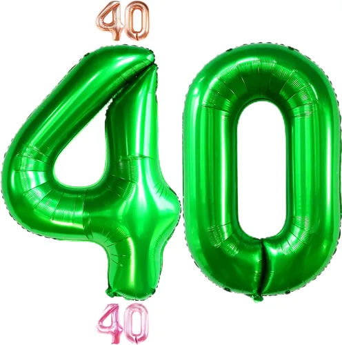 Vista 15 de KatchOn Globos negros de aluminio con el número 40 para decoración