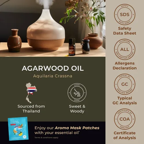 Vista 6 de Gya Labs Aceite Esencial de Madera de Agar - 0.34 Fl Oz - para Cabello, Piel, Difusor, Aromaterapia y Fabricación de Velas DIY