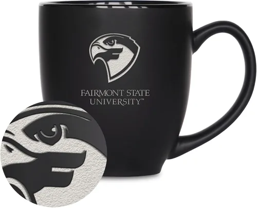 Vista 454 de Rico Industries - Taza de cerámica mate negra con grabado láser estándar de 15oz para NCAA (escuelas T & U) - Para bebidas calientes o frías