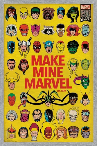 Vista 13 de Trends International Marvel Comics - Póster de 80 aniversario de Marvel - Póster de pared grupal, 22.375 x 34 pulgadas, versión sin marco