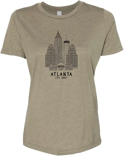 Vista 13 de Cute Women's Screen Printed Crew Neck Tee, Shirts With Sayings, Dusty Blue or Olive