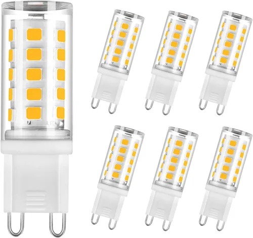 Vista 8 de Bombilla LED G9 de 4 W, reemplazo de bombilla halógena G9 de 40 W, 400 lm, blanco cálido 3000 K, bombillas de luz no regulables con base G9, paquete