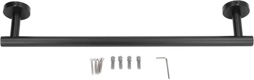 Vista 5 de Toallero para baño, toallero de acero inoxidable 304, toallero negro mate de 17.7 in, toallero de barra simple y elegante para baño, cocina