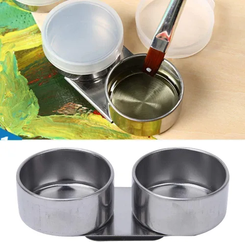 Vista 4 de HERCHR Paleta de tazón, tazones de doble gota, tazas de paleta de boca grande con tapas y clip, de acero inoxidable, doble gota, paleta, paleta