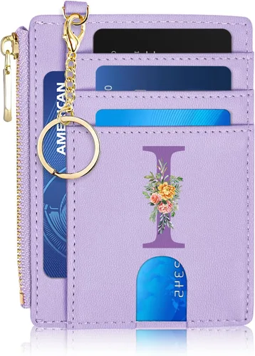 Vista 36 de Tarjetero para mujer minimalista y delgado con bolsillo frontal, bloqueo RFID, cartera compacta con ventana para identificación y bolsillo