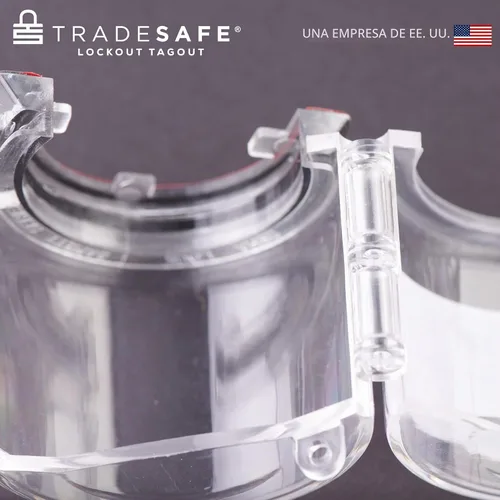 Vista 9 de TRADESAFE Bloqueo de la cubierta del botón de parada de emergencia: cubierta redonda transparente para interruptor de botón, diámetro de orificio