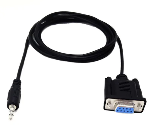 Vista 5 de DB9 9 pines hembra a 0.138 in macho cable serie RS232 a 1/8 pulgadas cable de conversión - 6FT/1.8M