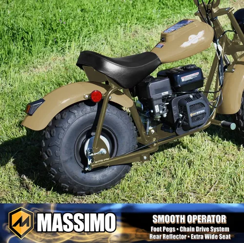 Vista 7 de Massimo Motor Warrior200 196CC Motor Super Size Mini Moto Trail Bike MX Street para niños y adultos Neumáticos anchos Motocicleta Powersport