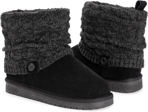 Vista 5 de MUK LUKS Botas Laurel para mujer Jaspeado Negro