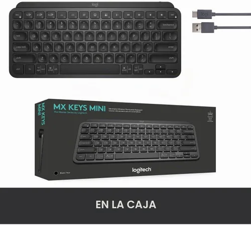 Vista 7 de Logitech MX Keys Mini teclado inalámbrico Bluetooth en negro