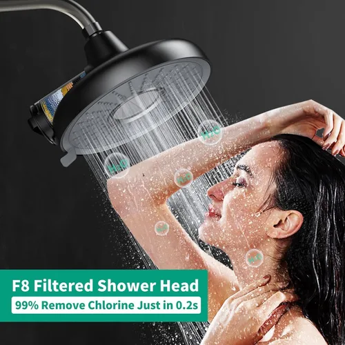 Vista 2 de Longriver Cartucho de repuesto para cabezal de ducha filtrado F8, compatible con productos idénticos, 99% elimina cloro, metales pesados