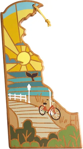 Vista 12 de Totally Bamboo Tabla de cortar con forma del estado de Alabama y plato para servir charcutería con ilustraciones de Summer Stokes, incluye cuerda