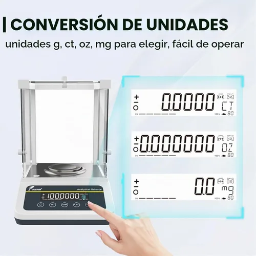 Vista 4 de LAB FISH FA2204N Balanza analítica, 7.76 oz x 0.1mg Calibración dual
