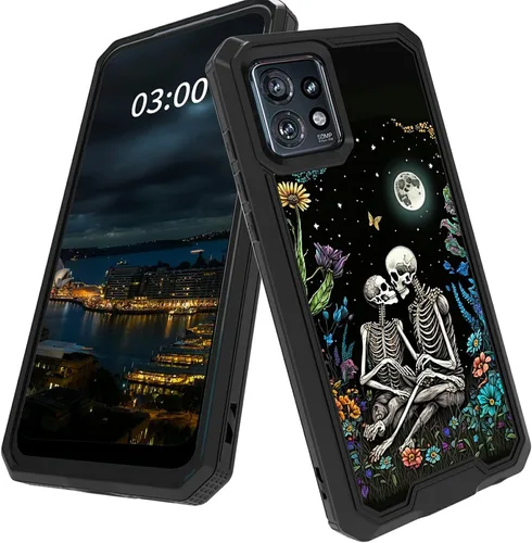 Vista 27 de Funda para Motorola Edge Plus para Moto Edge Plus 2023 con diseño de patrón de mariposa artística a prueba de caídas de policarbonato duro de doble