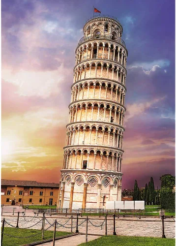 Vista 2 de TREFL Rompecabezas de 1000 piezas, torre de Pisa, rompecabezas de la torre inclinada de Pisa, rompecabezas de Italia de la Toscana, rompecabezas