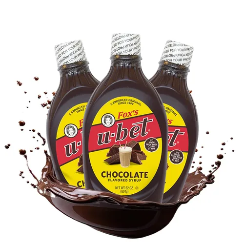 Vista 14 de Botella de jarabe FOX'S U-BET, Certificado Kosher, Original de Brooklyn, Sin Grasa (Paquete de 1, Chocolate)