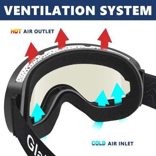 Vista 4 de OTG Ski Goggles PRO, Frameless 100% UV Protection Anti Fog Ski Goggles Men, Snowboard Goggles Men/Women/Adult/Youth