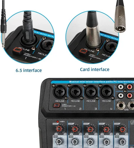 Vista 6 de CNCEST Mezclador de audio profesional, consola de tablero de sonido, interfaz de sistema de escritorio, digital, Bluetooth, USB, estudio en vivo