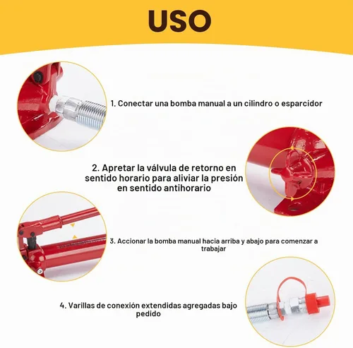 Vista 6 de Kit portátil de reparación de auto con gato hidráulico para levantar toneladas, pesado