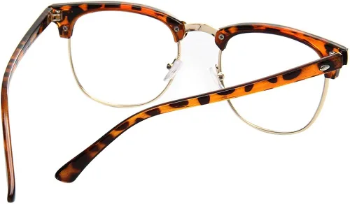 Vista 4 de Shiratori Nuevas gafas de lente transparentes sin borde de medio marco vintage de moda