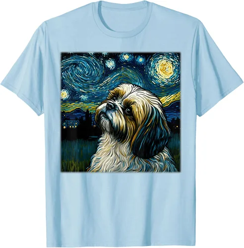 Vista 95 de Camiseta Surrealism Starry Night Shih Tzu Dog