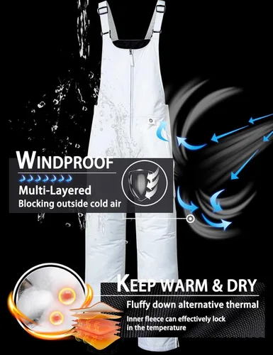 Vista 4 de GEMYSE Women's Insulated Waterproof Ski Bib Overalls Winter Snowboarding Pants
