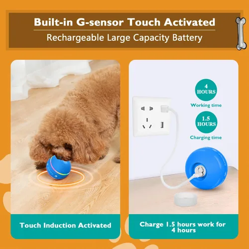 Vista 3 de PetDroid - Juguetes interactivos para perros, bola para perros, [nuevamente actualizado] juguetes duraderos que ruedan automáticamente y se activan