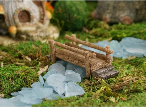 Vista 2 de Top Collection Figura de puente de madera en miniatura para jardín de hadas y terrario