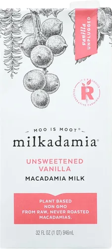 Vista 9 de Milkadamia, Leche de macadamia vainilla sin azúcar, 32 onzas líquidas