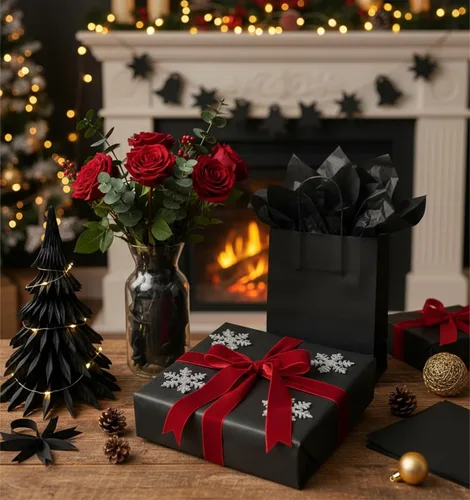 Vista 7 de Qilery - 500 hojas de papel de seda negro a granel para bolsas de regalo de 15 x 20 pulgadas, sin ácidos, para regreso a clases, papel de regalo