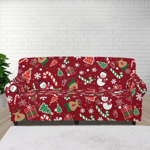 Vista 61 de Boatee Fundas de sofá de 1 pieza con diseño de copo de nieve azul, fundas elásticas para sofá, 1 cojín, protección de muebles, decoración para sala