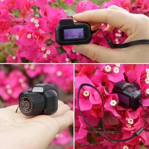 Vista 4 de Cámara con llavero, mini cámara HD 1080P más pequeña del mundo, portátil retro, duración de la batería de 100 minutos, para estudiantes, niños (128)