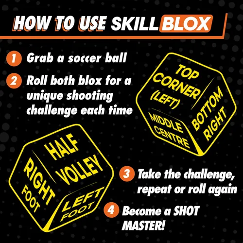 Vista 4 de Skill Blox Regalo de fútbol para niños - Dados de entrenamiento de tiro ShotMaster - Divertido juego de entrenamiento de tiro de fútbol para niños