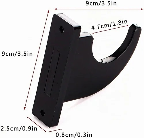 Vista 4 de Soporte de pared para sable de luz, paquete de 2 espadas Katana Samurai de acrílico negro, soporte de sable de luz para pared, pantalla horizontal